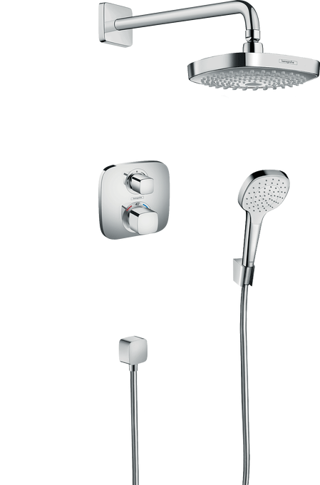 ZESTAW BATERIA TERMOSTATYCZNA PODTYNK.+RAMIE+DESZCZ.18X18 KWADR ( bez Iboxa)