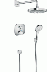 ZESTAW BATERIA TERMOSTATYCZNA PODTYNK.+RAMIE+DESZCZ.18X18 KWADR ( bez Iboxa)