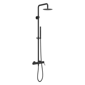 Excellent Pi Zestaw Prysznicowy Ścienny Z Deszczownicą 25 Cm Czarny Mat