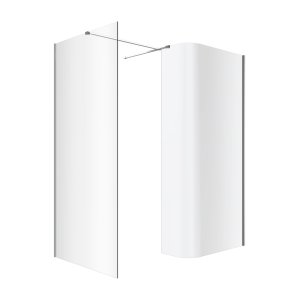 Excellent Kabina Vidoq Walk-In Prysznicowa Gięta Ścianka 100Cm 83Cm Chrom