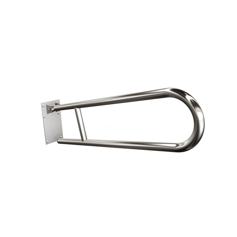 UCHWYT PÓŁOKRĄGŁY UCHYLNY 70 NA PODSTAWIE PROSTOK. STAL NIERDZ. POLER