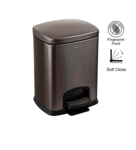 KOSZ NA ŚMIECI 5L PREMIUM PROSTOKĄTNY GRAFIT METALIK STELLAFORME