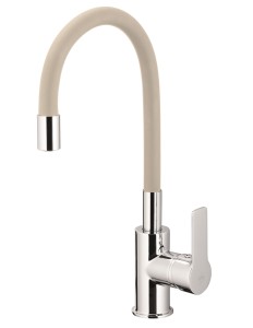 BATERIA ZLEWOZMYWAKOWA Z ELASTYCZNĄ WYLEWKĄ BEŻOWA/CHROM RUMBA GR.ARMATURA