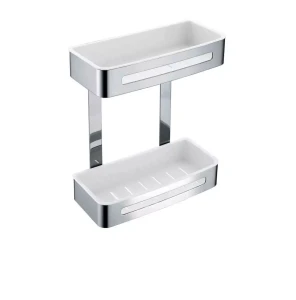 KOSZYK PODWÓJNY CHROM WKŁADY BIAŁE STELLA