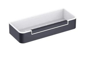 KOSZYK 29X12X5.5 ZE ŚCIĄGACZKĄ/CZARNY MAT WKŁAD Z TWORZYWA BIAŁY STELLA