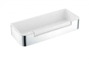 KOSZYK 29X12X5.5 ZE ŚCIĄGACZKĄ/STAL POLEROWANA WKŁAD Z TWORZYWA BIAŁY STELLA