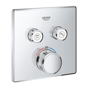 BATERIA PODTYNKOWA SMART CONTROL 2  WYJŚCIA GROHETERM ROZETA KWADRAT TERMOSTAT